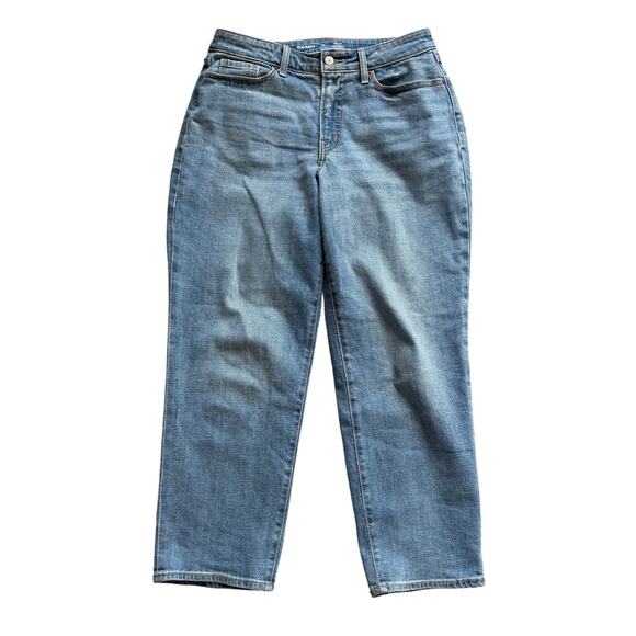 Old Navy Womens Curvy High-Waisted OG Loose Jeans Medium Wash Denim Sz 10 Petite - Picture 1 of 8